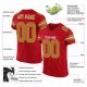 Men's Custom Red Old Gold-White Mesh Authentic Football Jersey