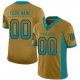 Men's Custom Old Gold Teal-Black Mesh Drift Fashion Football Jersey