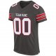 Men's Custom Pewter White-Red Mesh Authentic Football Jersey