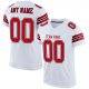 Men's Custom White Red-Black Mesh Authentic Football Jersey