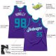 Men's Custom Purple Teal-White Authentic Throwback Basketball Jersey