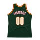 Men's Custom Hunter Green White-Red Authentic Throwback Basketball Jersey