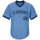 Men's Custom Light Blue Navy Authentic Throwback Rib-Knit Baseball Jersey Shirt