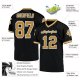 Men's Custom Black Old Gold-White Mesh Authentic Throwback Football Jersey