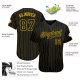 Men's Custom Black Gold Pinstripe Black-Gold Authentic Baseball Jersey