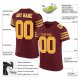 Men's Custom Burgundy Gold-White Mesh Authentic Football Jersey