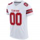 Men's Custom White Red-Navy Mesh Authentic Football Jersey