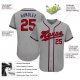 Men's Custom Gray Red-Navy Authentic Baseball Jersey