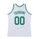 Men's Custom White Kelly Green Authentic Throwback Basketball Jersey