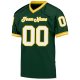 Men's Custom Green White-Gold Mesh Authentic Throwback Football Jersey