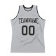 Men's Custom Silver Gray Black-White Authentic Throwback Basketball Jersey