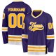 Men's Custom Purpled Gold-White Hockey Jersey