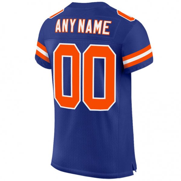 Men's Custom Royal Orange-White Mesh Authentic Football Jersey