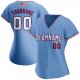 Men's Custom Light Blue White-Red Authentic American Flag Fashion Baseball Jersey