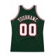 Men's Custom Hunter Green White-Red Authentic Throwback Basketball Jersey