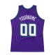 Men's Custom Purple White-Teal Authentic Throwback Basketball Jersey