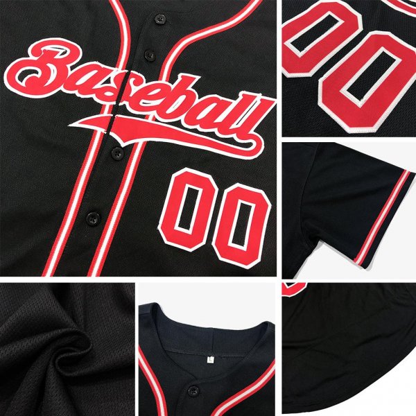 Men's Custom Black White-Gray Authentic Baseball Jersey