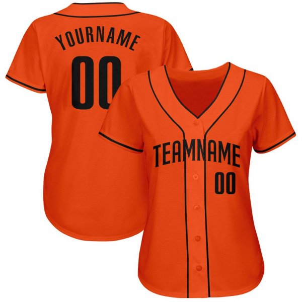 Men's Custom Orange Black Authentic Baseball Jersey