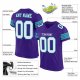 Men's Custom Purple White-Aqua Mesh Authentic Football Jersey