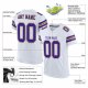 Men's Custom White Purple-Old Gold Mesh Authentic Football Jersey