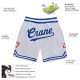 Men's Custom White Royal-Red Authentic Throwback Basketball Shorts