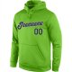 Men's Custom Stitched Neon Green Navy-Gray Sports Pullover Sweatshirt Hoodie