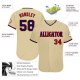 Men's Custom Gold Navy-Red Authentic Baseball Jersey