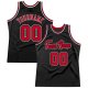 Men's Custom Black Red-White Authentic Throwback Basketball Jersey