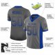 Men's Custom Gray Royal-Gold Mesh Drift Fashion Football Jersey