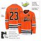 Men's Custom Orange Black-White Hockey Jersey