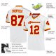 Men's Custom White Red-Gold Mesh Authentic Throwback Football Jersey