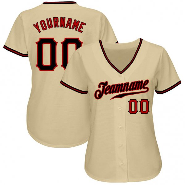 Men's Custom Gold Black-Red Authentic Baseball Jersey