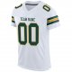 Men's Custom White Green-Gold Mesh Authentic Football Jersey