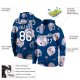 Men's Custom Stitched Graffiti Pattern White-Navy 3D "Elephant" Sports Pullover Sweatshirt Hoodie