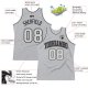 Men's Custom Silver Gray Silver Gray-Black Authentic Throwback Basketball Jersey