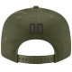 Custom Olive Black-Cream Stitched Adjustable Snapback Hat