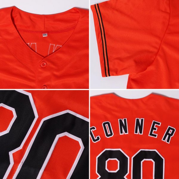 Men's Custom Orange White-Purple Authentic Baseball Jersey