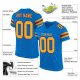 Men's Custom Panther Blue Gold-Red Mesh Authentic Football Jersey