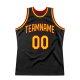 Men's Custom Black Gold-Red Authentic Throwback Basketball Jersey