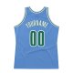 Men's Custom Light Blue Kelly Green-White Authentic Throwback Basketball Jersey