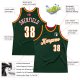 Men's Custom Hunter Green White-Red Authentic Throwback Basketball Jersey