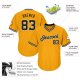 Men's Custom Gold Black-White Authentic Throwback Rib-Knit Baseball Jersey Shirt