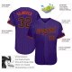 Men's Custom Purple Black Pinstripe Black-Orange Authentic Baseball Jersey