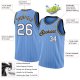 Men's Custom Light Blue White Pinstripe White-Old Gold Authentic Basketball Jersey