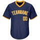 Men's Custom Navy Gold-White Authentic Throwback Rib-Knit Baseball Jersey Shirt