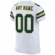 Men's Custom White Green-Gold Mesh Authentic Football Jersey