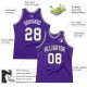 Men's Custom Purple White-Silver Gray Authentic Throwback Basketball Jersey