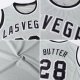 Men's Custom Silver Gray Black-White Authentic Throwback Basketball Jersey