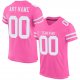 Men's Custom Pink White Mesh Authentic Football Jersey