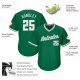 Men's Custom Kelly Green White-Gray Authentic Throwback Rib-Knit Baseball Jersey Shirt